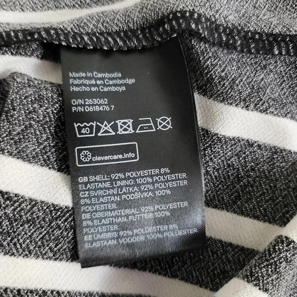 H&M Black White Striped Dress V-neck Size S Tie Wa - Picture 4 of 10